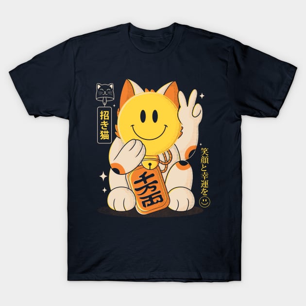 Smile Maneki Neko T-Shirt by Eoli Studio